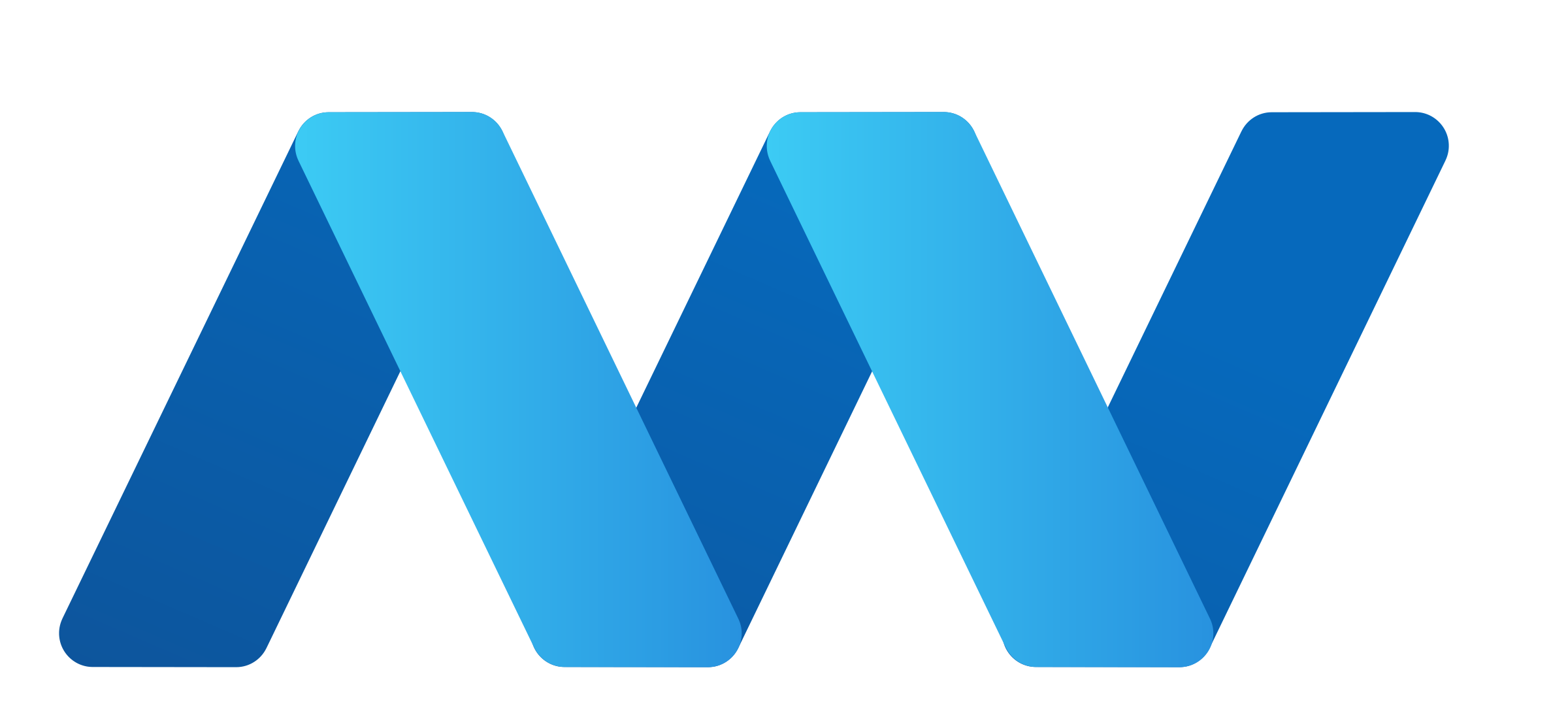 The final AW logo in a blue gradient style