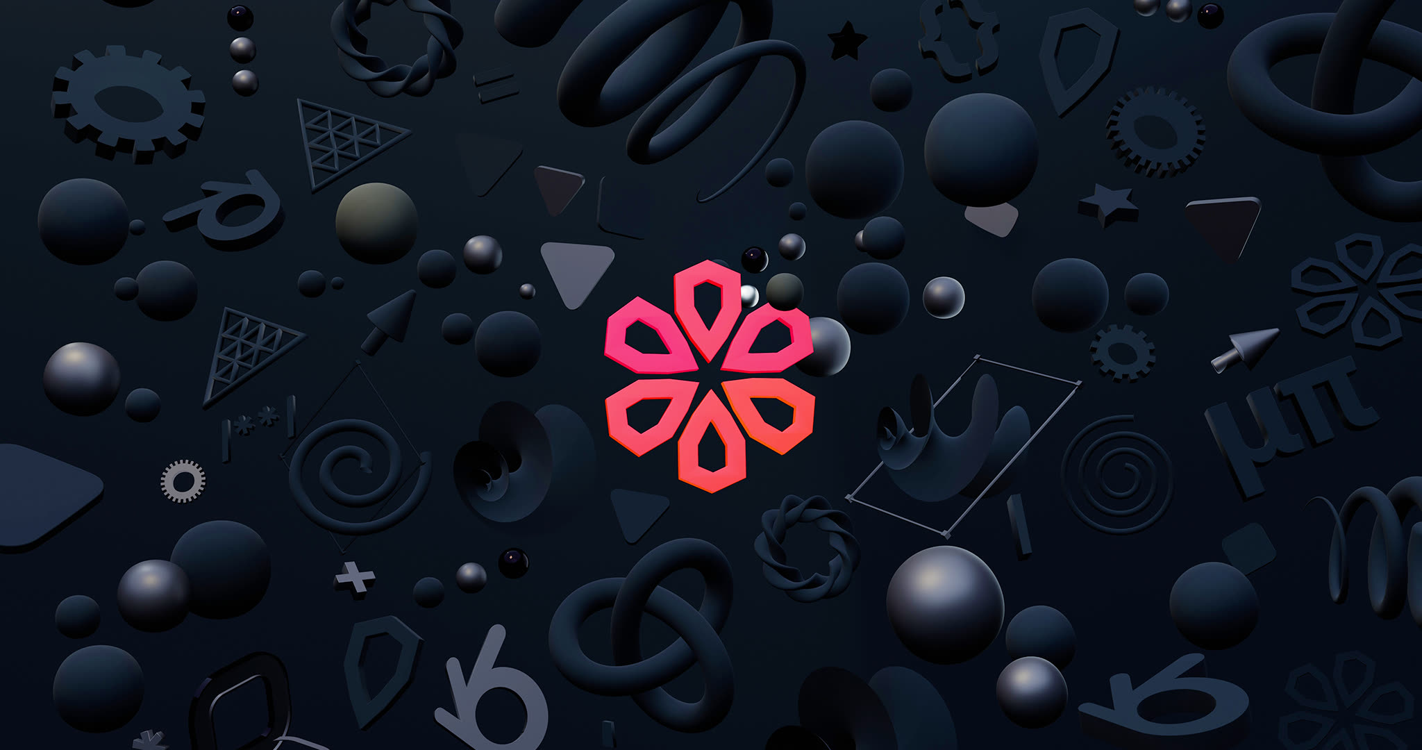 The dark, 3d shapes wallpaper